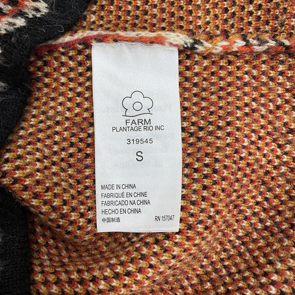 Farm Rio Sand Winter Tapestry Knit Cardigan S Wool Floral Boho Sweater Fall - Picture 5 of 13